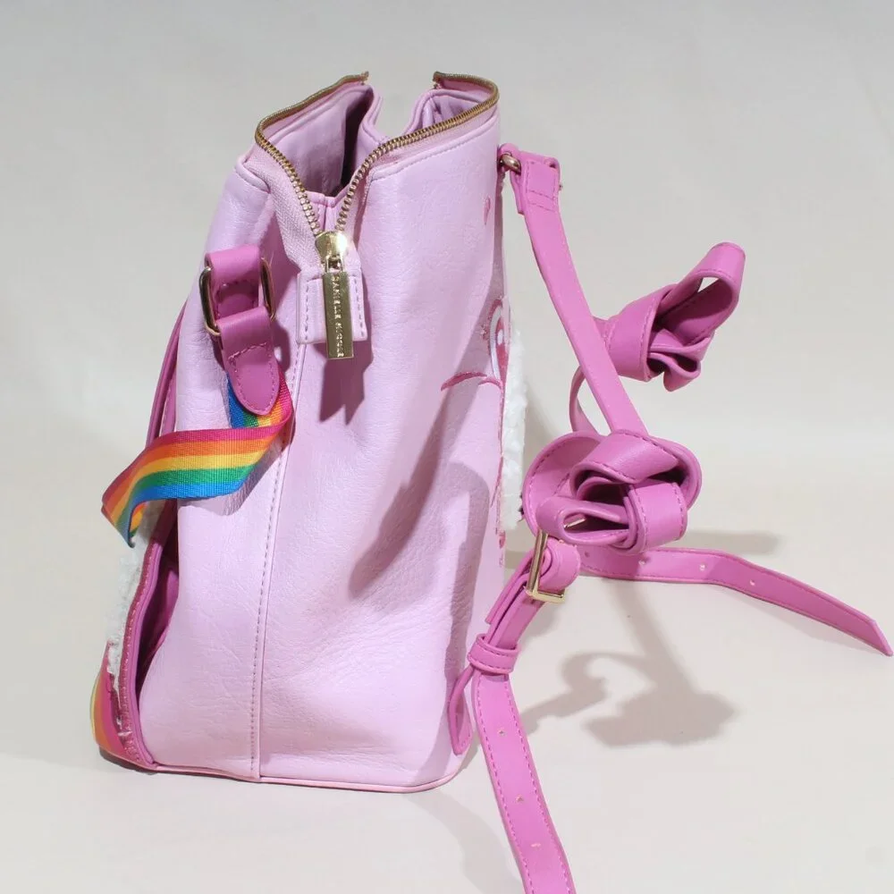 Danielle Nicole Care Bears Cheer Bear Pink Rainbow Convertible Backpack & Bag - Picture 5 of 13